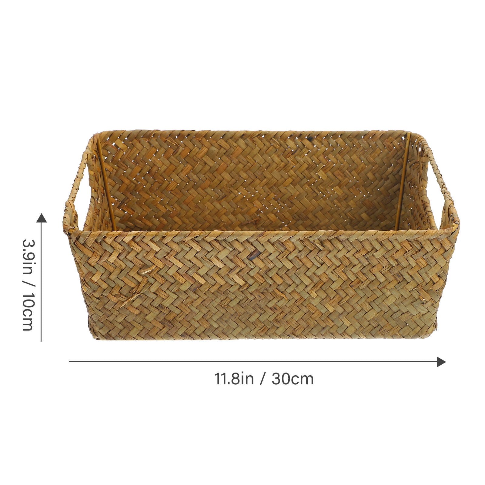Handwoven Light Brown Straw Basket for Home Storage, Organization and Decorative Use — image 2