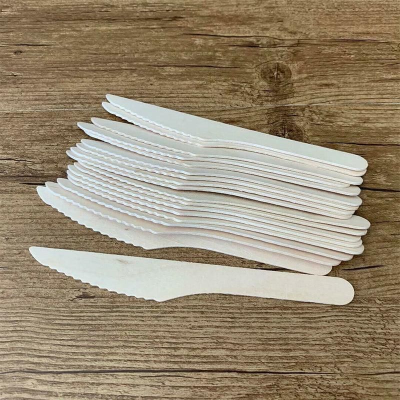 Wooden Cutlery Set Disposable Bamboo Wood Bulk Buy Forks Spoons Knives Party Eco โ image 4