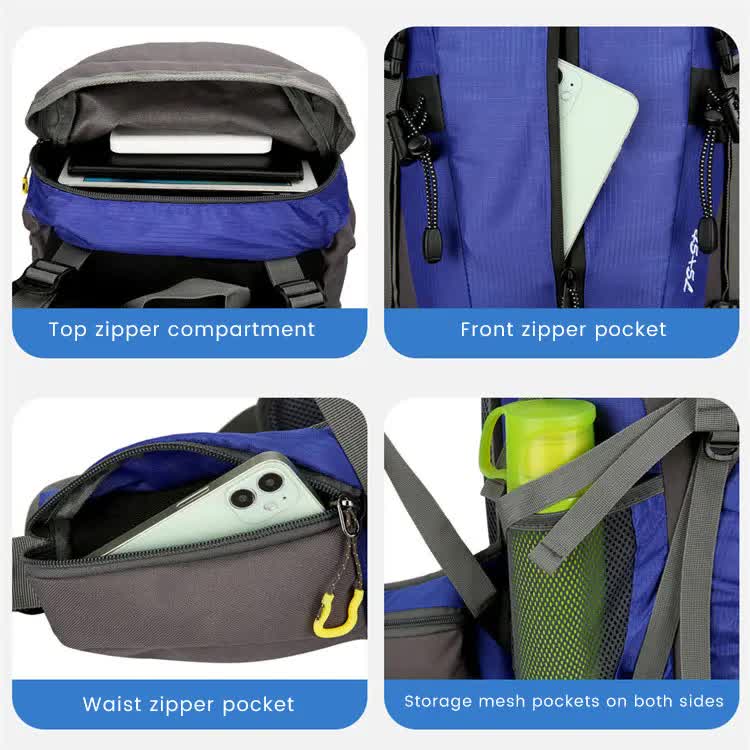 Red High-Capacity Nylon Hiking Backpack - Durable โ image 6