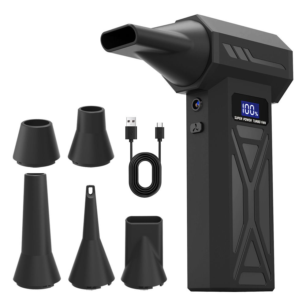 Cordless Paint Pouring Blower with 5 Nozzles Electric Air Duster, Four-Speed Adjustable Speed 110000RPM Compressed Air Duster with LED Light