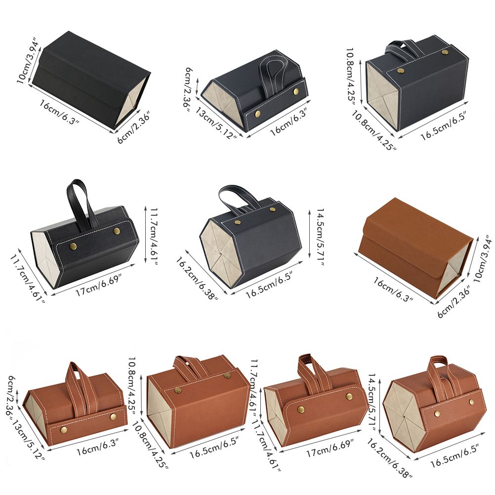 Multi Slot Sunglasses Organizer Foldable Glasses Jewelry Storage Box Portable PU Leather Eyeglasses Case for Storing Watches and Keys — image 2