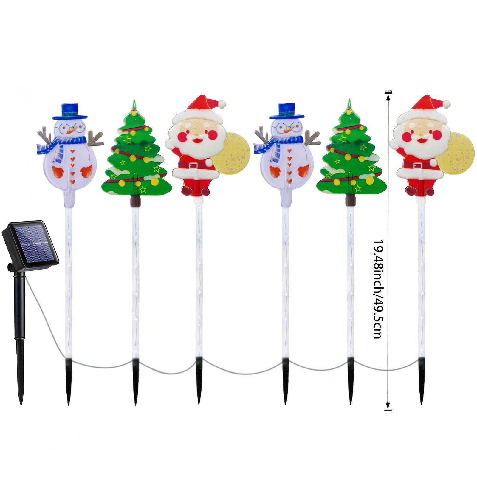 6-piece solar outdoor/indoor Christmas light strip with automatic switch function - solar lawn decoration, including ground stand, suitable for garden โ image 4