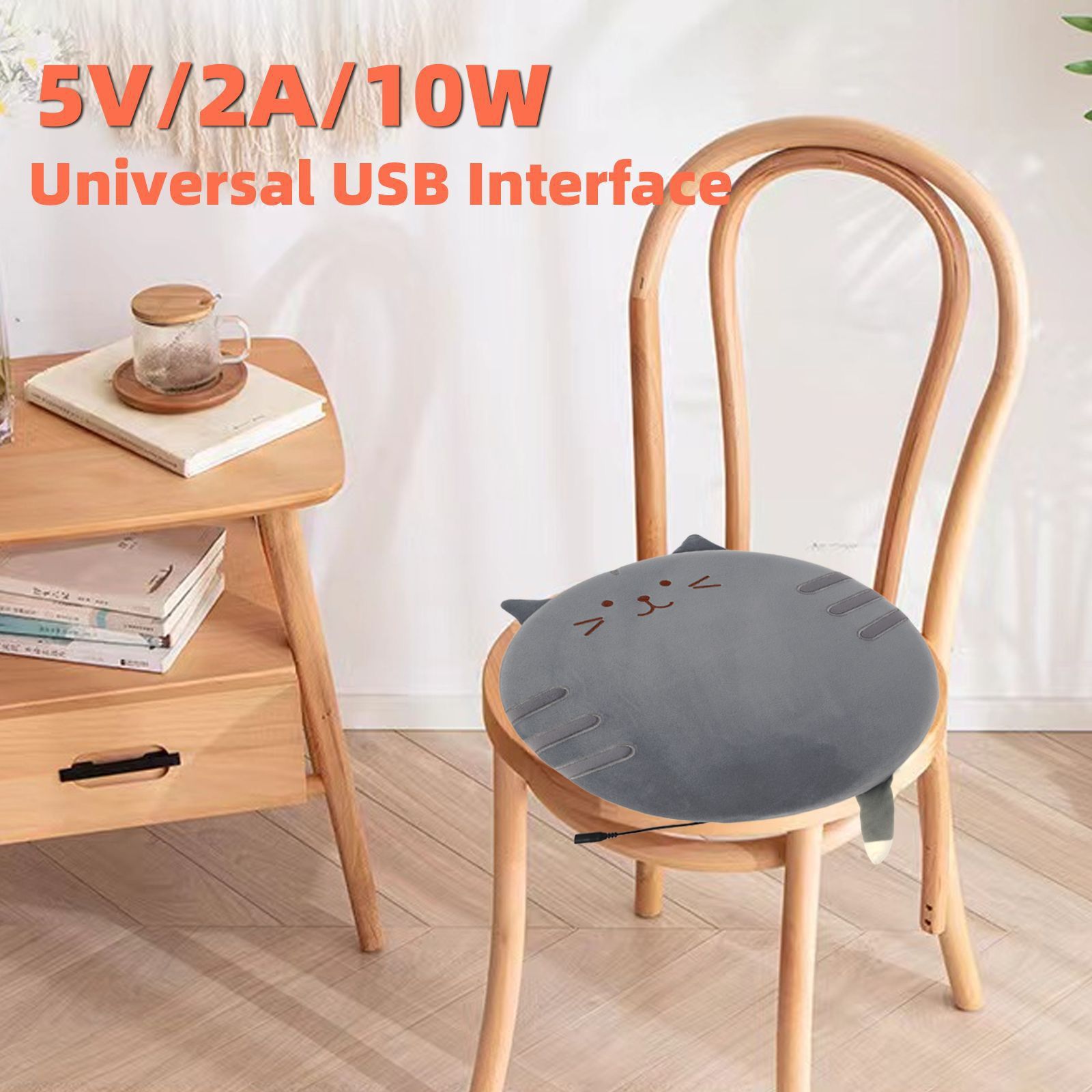 New Winter USB Heated Seat Cushion, Round Cartoon Design for Office and Home, Portable Warmth with Adjustable Temperature β image 5