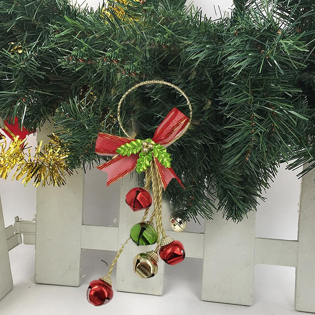 Christmas Ornaments with Bow Christmas Metal Bell Hanging Pendant Xmas Tree Door Hanger โ image 4