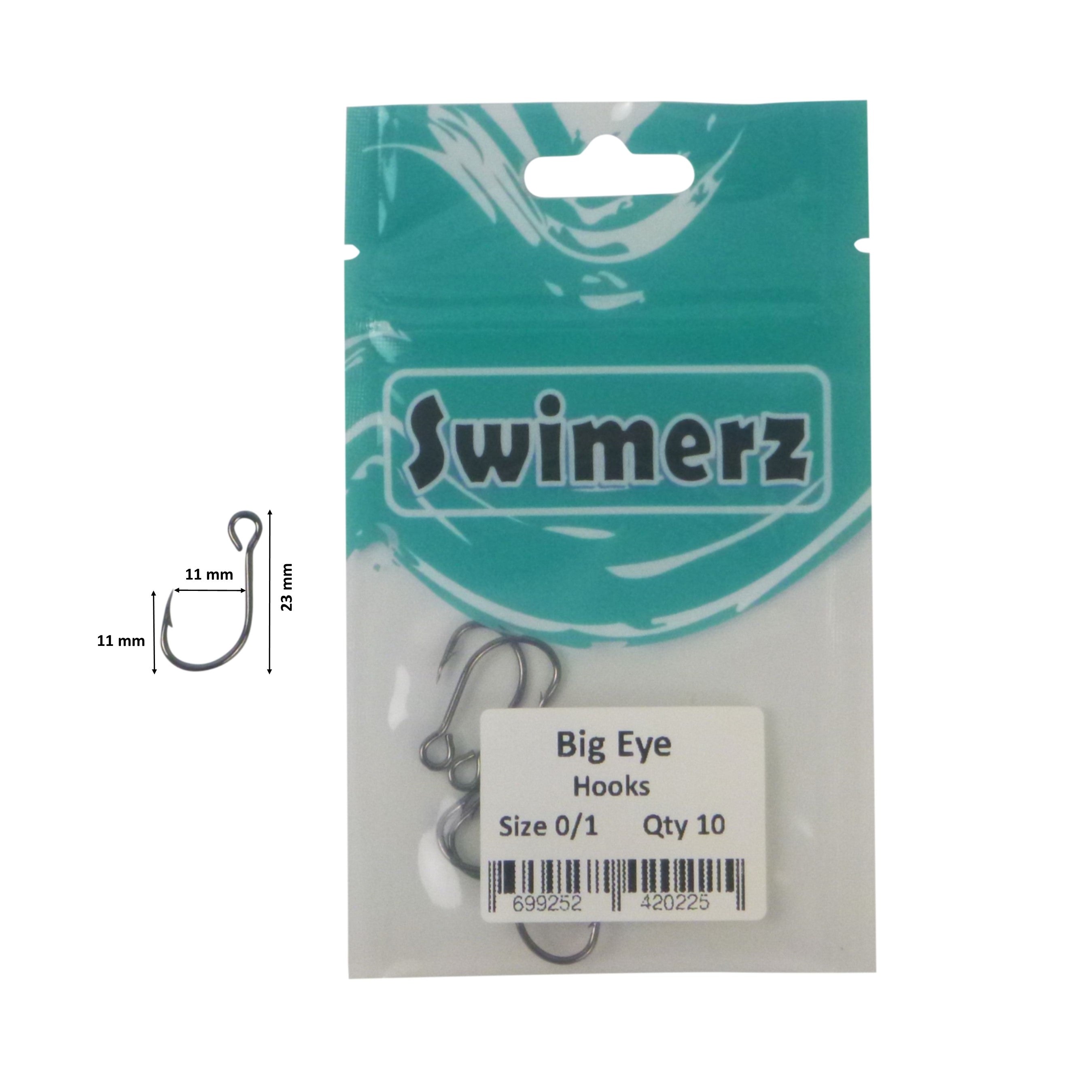 Swimerz Big Eye Inline Lure Hooks, Size 1, 10 Pack — image 3