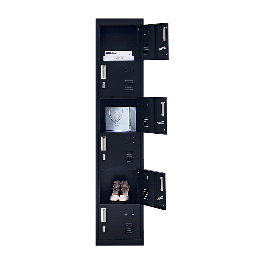 6-Door Locker for Office Gym Shed School Home Storage — image 6