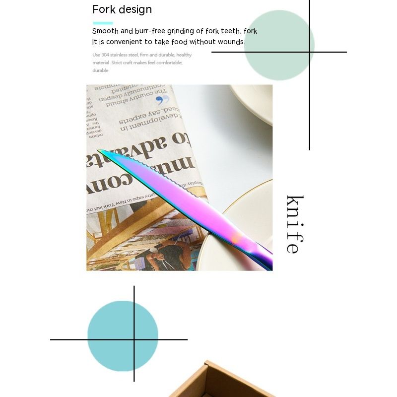 Colorful Dinner Forks, Stainless Steel Rainbow Dinner Fork Set, Modern Muticolorful Flatware Forks, Mirror Polished — image 4