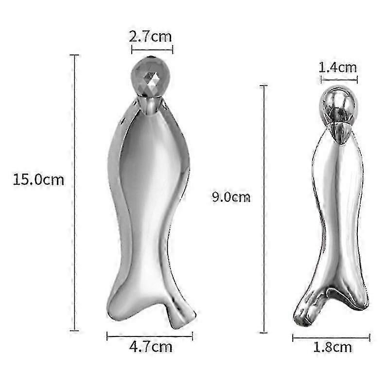 Portable 3D Alloy Fish-Shaped Roller Guasha Tool, Body Massage Device - M โ image 5