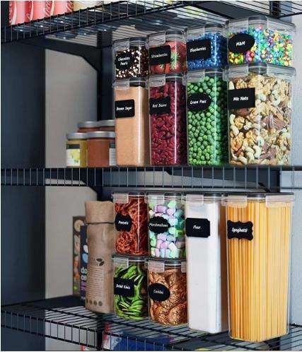 14-pack Transparent Food Storage Jars with Airtight Lids Kit โ image 3