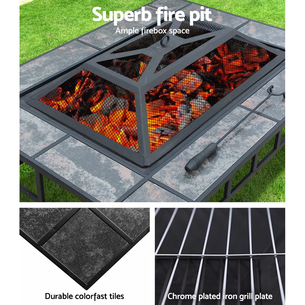 Grillz Fire Pit BBQ Grill Ice Bucket 3-In-1 Table โ image 6