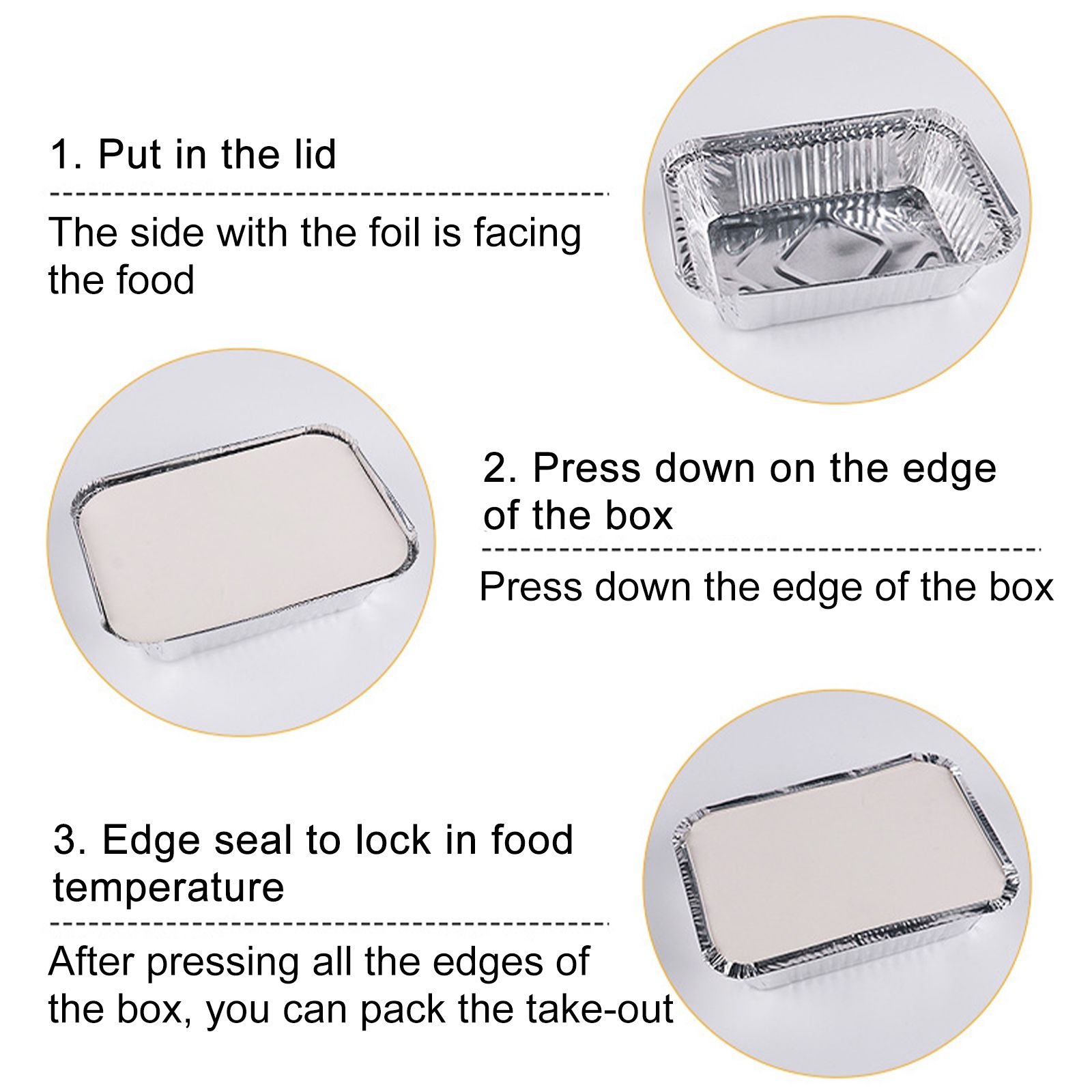 Disposable Tin Foil Box with Lid Outdoor Barbecue Baking Oven Tin Foil Bowl โ image 3