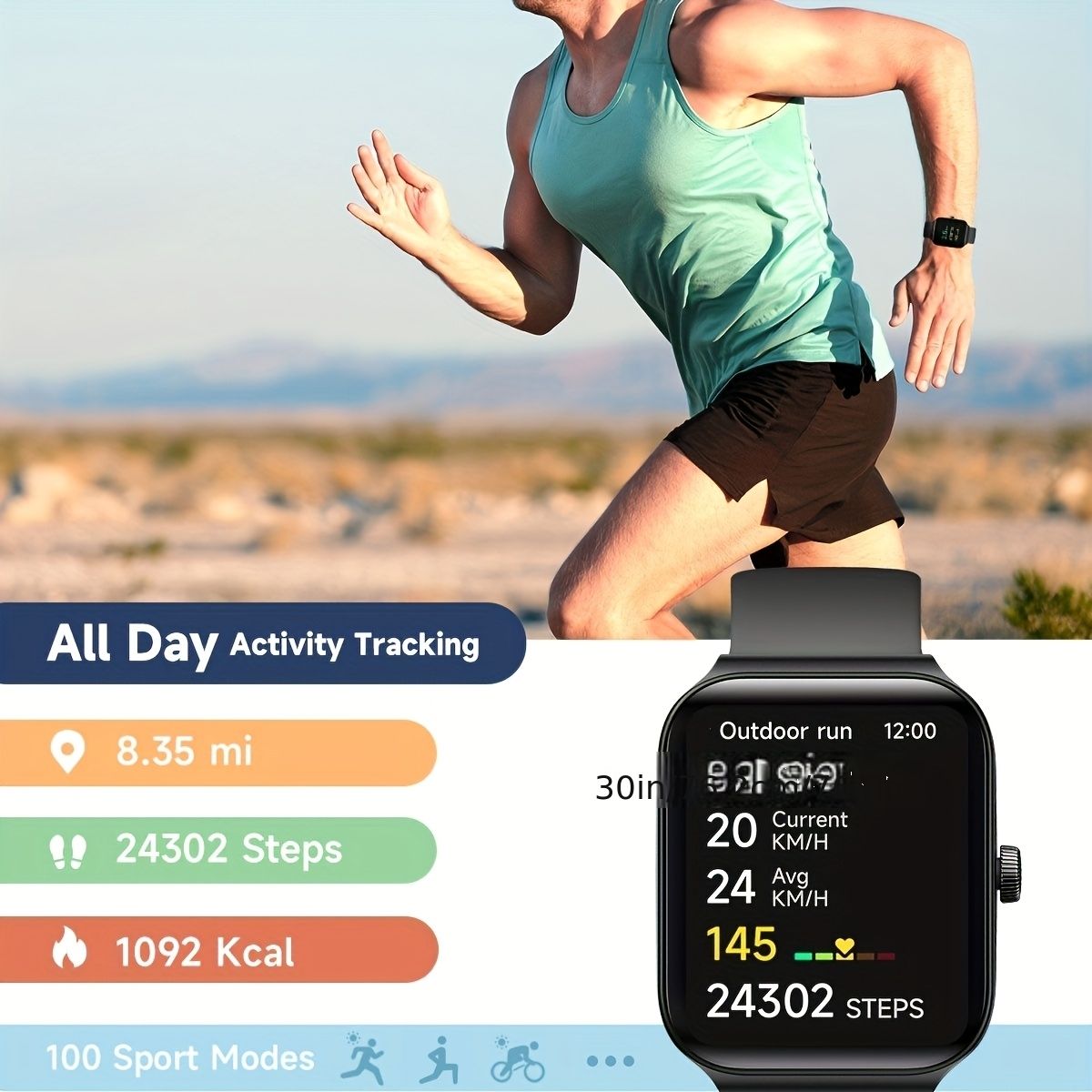 Smartwatch, men's and women's, 4.95cm fitness tracker, supports answering/making calls, wireless/睡Sleep tracking / 50 exercise modes, fitness watch, holiday — image 5