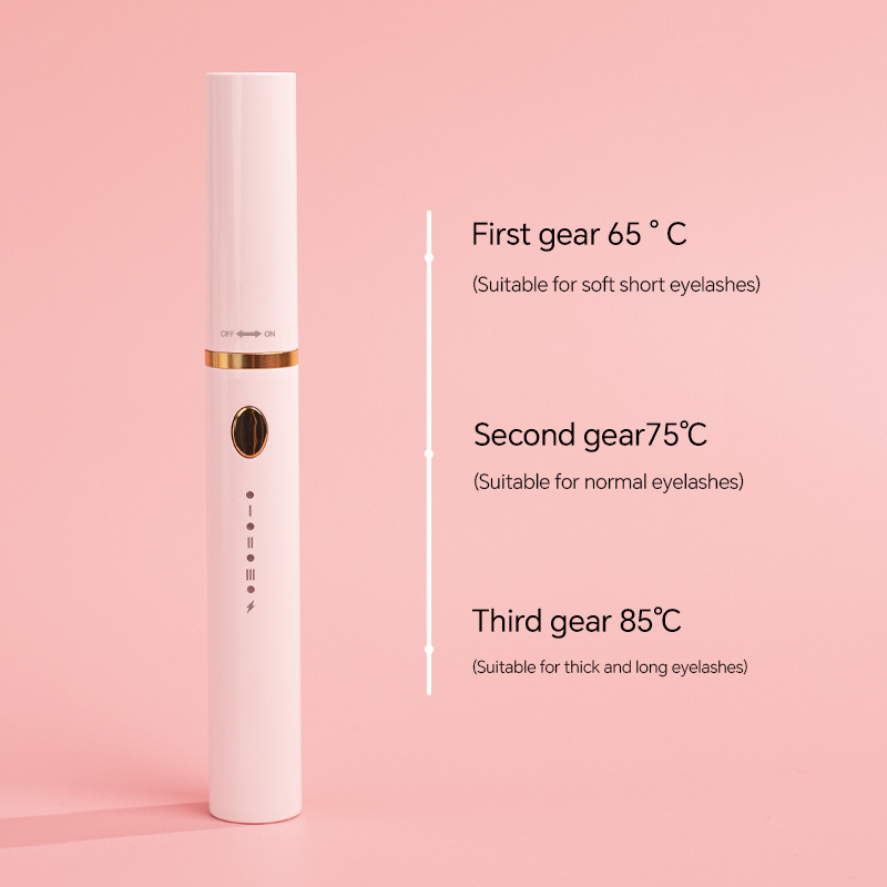 Rechargeable Heated Eyelash Curler Wand - 3 Temperature Gears, Type-C Charging, All-Day Curl(White) โ image 3