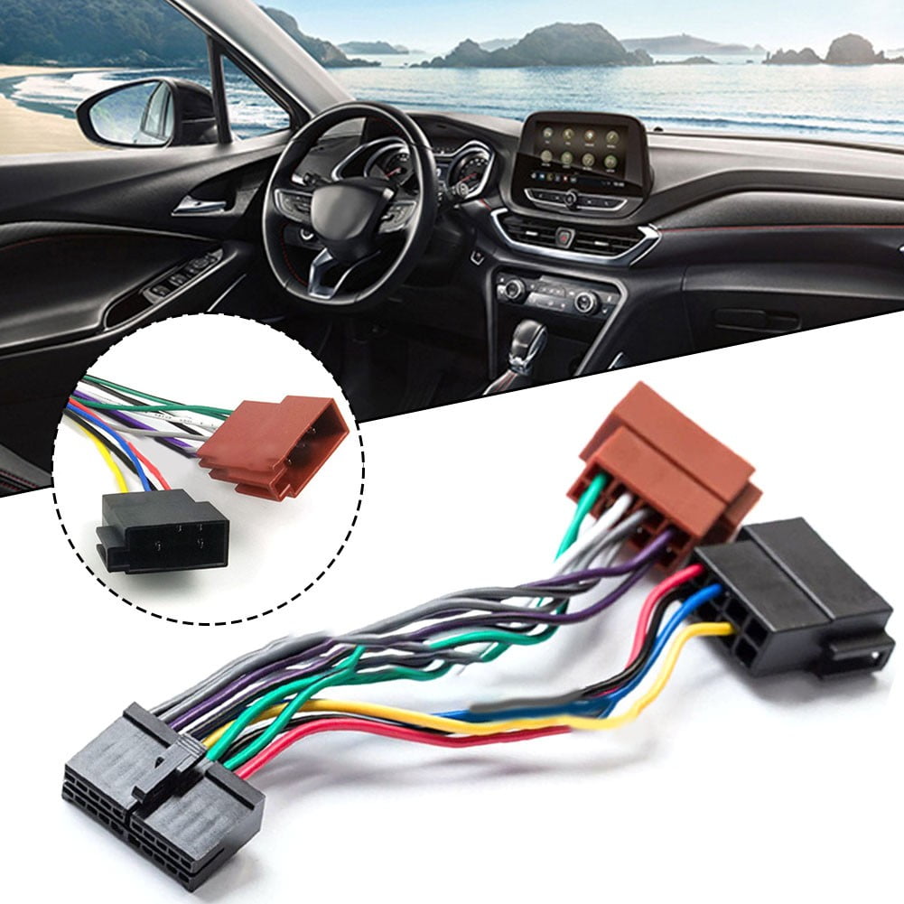 1 Piece Car Radio 20‑Pin ISO Split Female Wiring Harness, CD Audio Connector Cable, Aftermarket Stereo Replacement Part