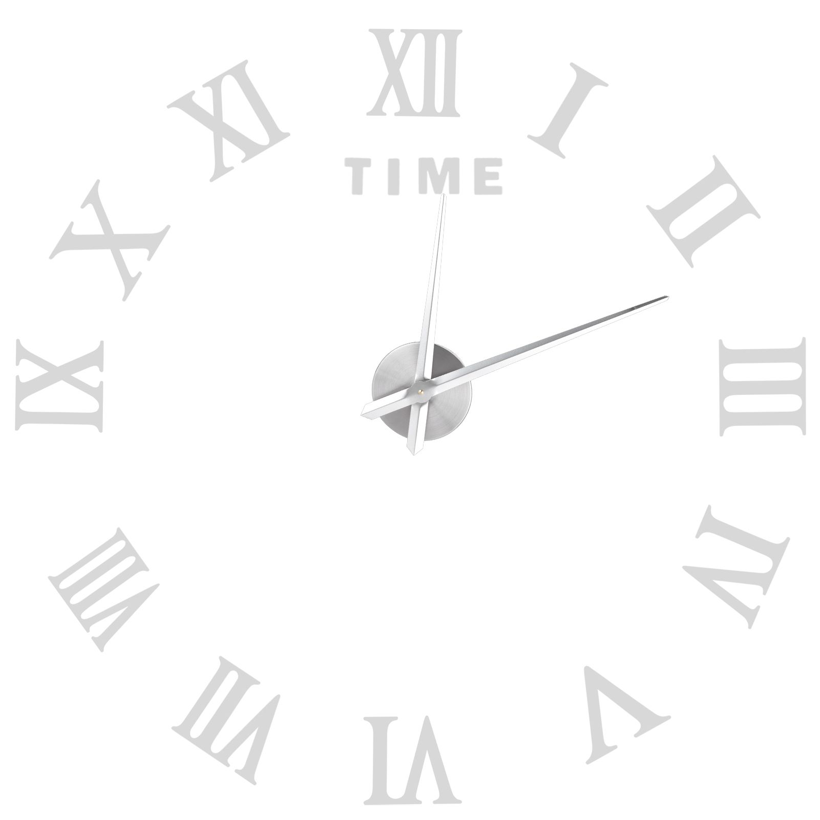 DIY Wall Clock Roman Numerals Frameless Mirror Surface Wall Clock Home Living Room DecorSilver โ image 3