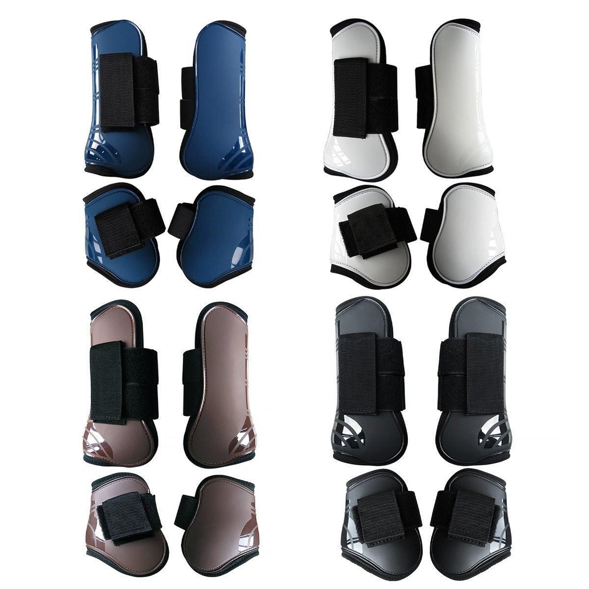 4pcs Show Jumping Horse Leg Warmers Gaiters for Joint Protection Equine Gear - Brown — image 3