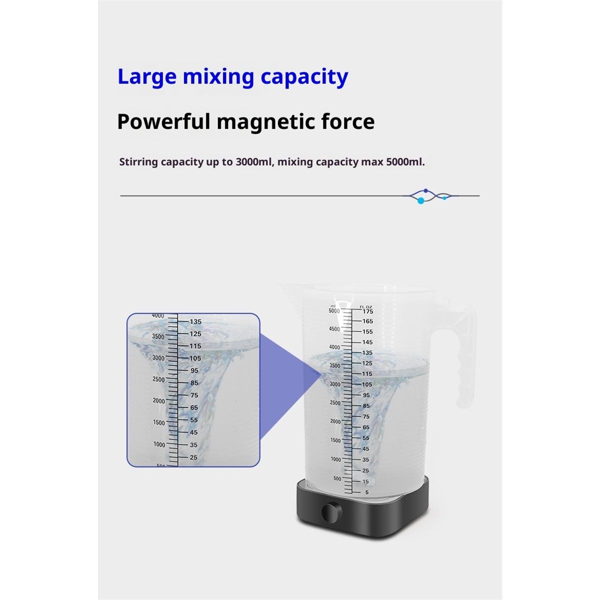 Magnetic Stirrer 3000rpm, Magnetic stir Plate with Stir Bar, Mini Magnetic Mixer Stirrer Max Stirring Capacity 5000mL, Lab Stirrers (No Heating) — image 4