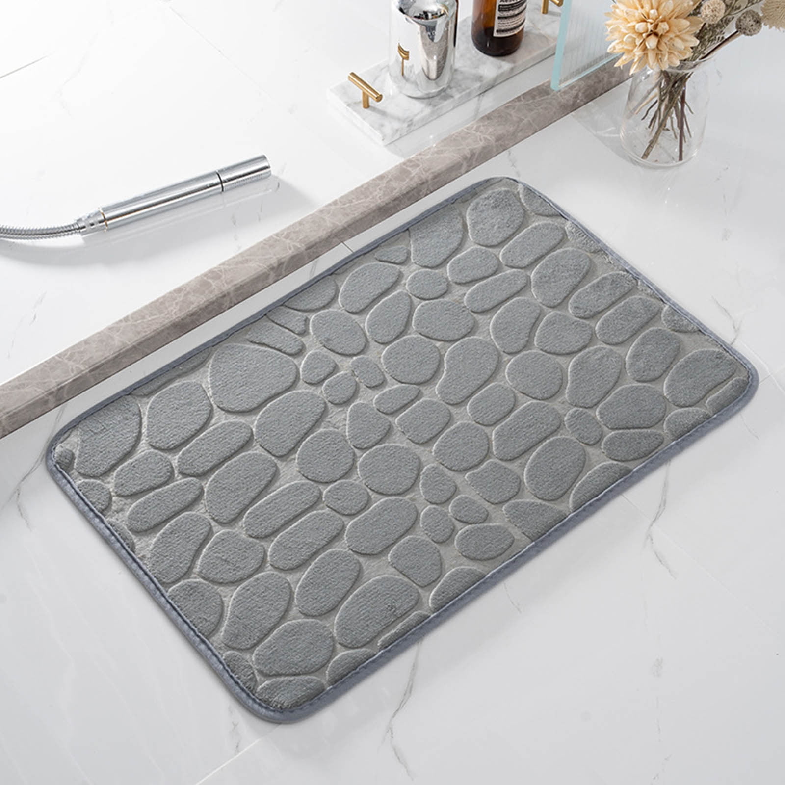 Bathroom Rugs - Ultra Absorbent Non-Slip Floor Bath Mat, Super Soft Shower Mat for Bath Tub, Machine Washable 16 × 24" (Brown) #B-Gray — image 5