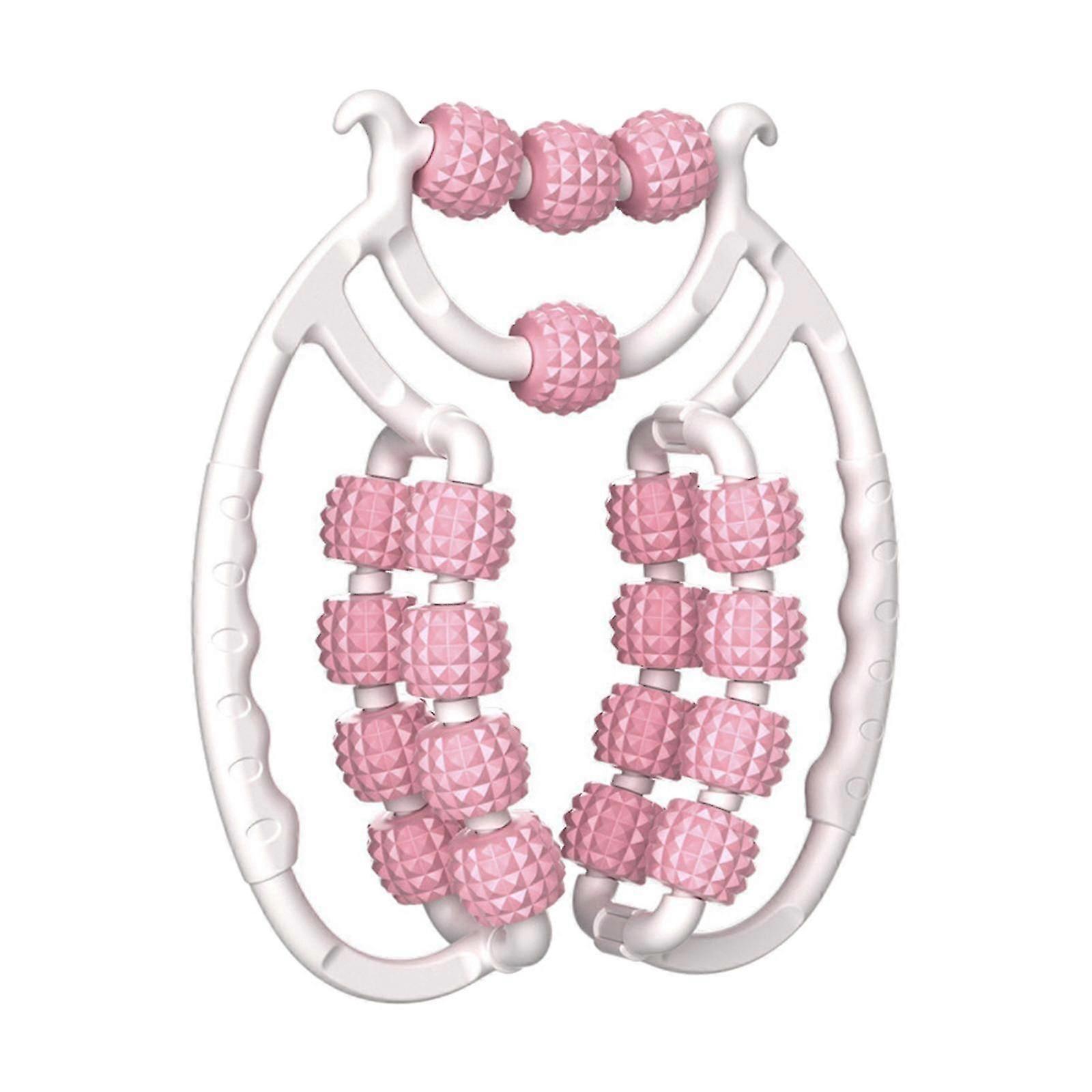 Massage Roller Relax Roller 20 Wheels Tubular Device Arm Leg Massage Circular Leg Clamps for Golfers Elbow Neck Leg Ankle Pink β image 2