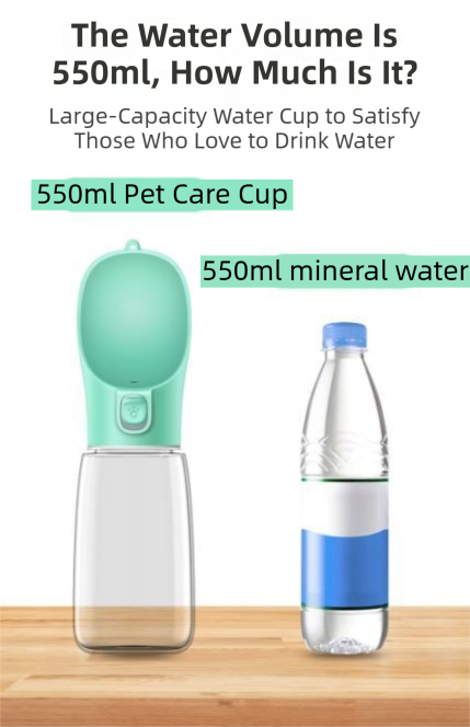 Pink Portable Dog Water Bottle and Drink Feeder - 550ml Pet Travel Water Cup for Walking, Hiking & Outdoor Use (High-Temperature Resistant) — image 5