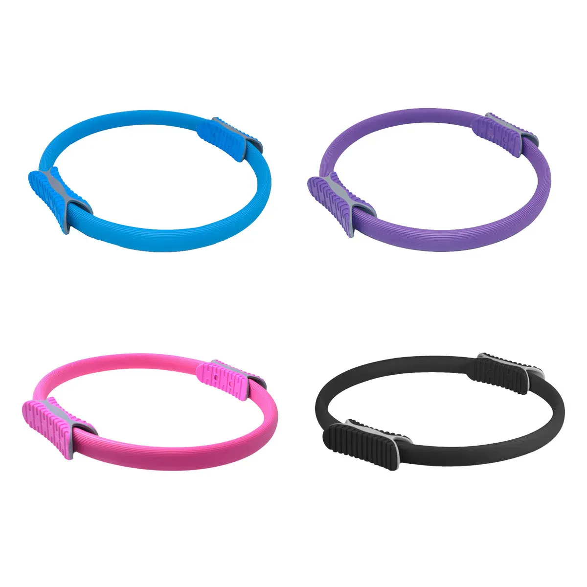 Multicolor Yoga Circle Crescent Handle Pilates Ring for Body Toning Exercise - Blue โ image 3