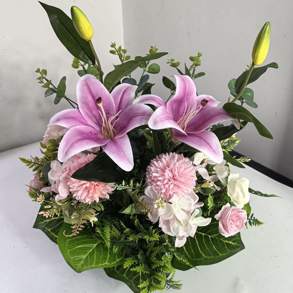 Artificial Lily Floral Arrangement Home Decor Garden Decor Australian Home - Multi-color - Size 9