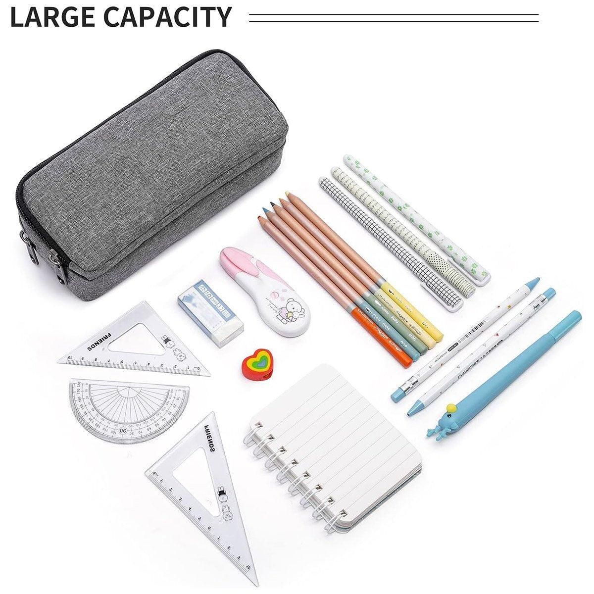 Large Capacity Pencil Case Double Layer for Primary School Students Creative Bag - Black โ image 5