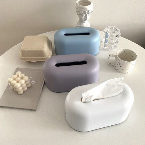 Nordic Ins Plastic Tissue Box Simple Paper Holder Dispenser Home Storage Case for Home Dormitory Bedroom Coffee Table Restaurant Sky Blue โ image 6