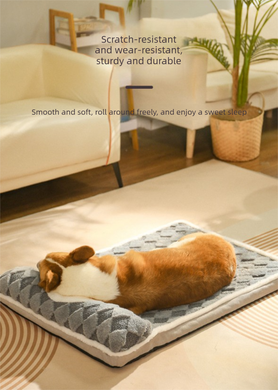 Thickened Soft Pet Bed Mat L Size Light Green Comfortable Large Dog Sleeping Pad Washable Cushion for Big Dogs and Cats All Season Use โ image 4