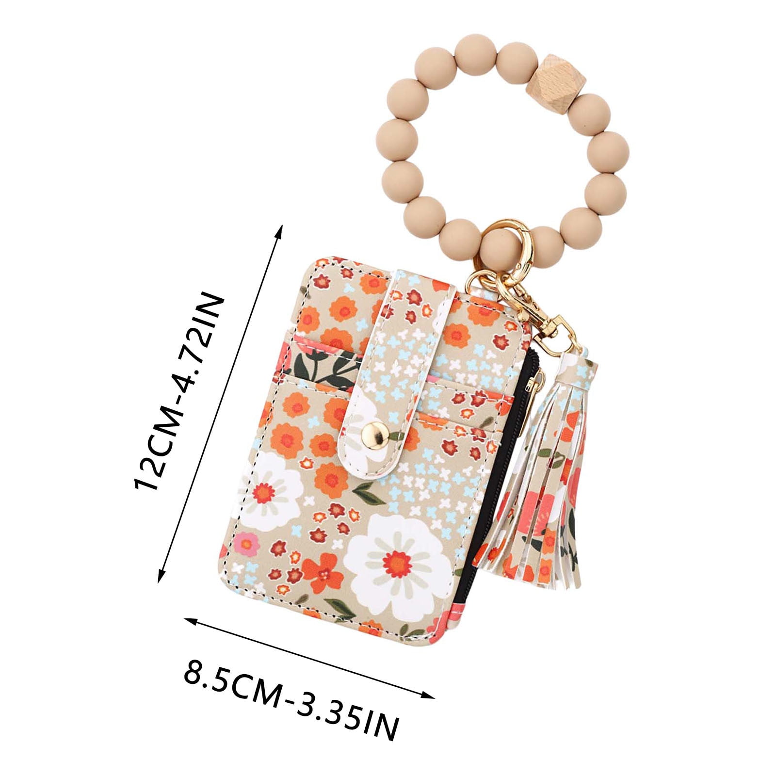 Wallet Women, Wallet Keychain Wristlet for Women, Slim Credit Card Holder Wallet, Fashion Tassel Keychain Bangle Key Ring Purse for Women ( 18 Kinds of Prints — image 3