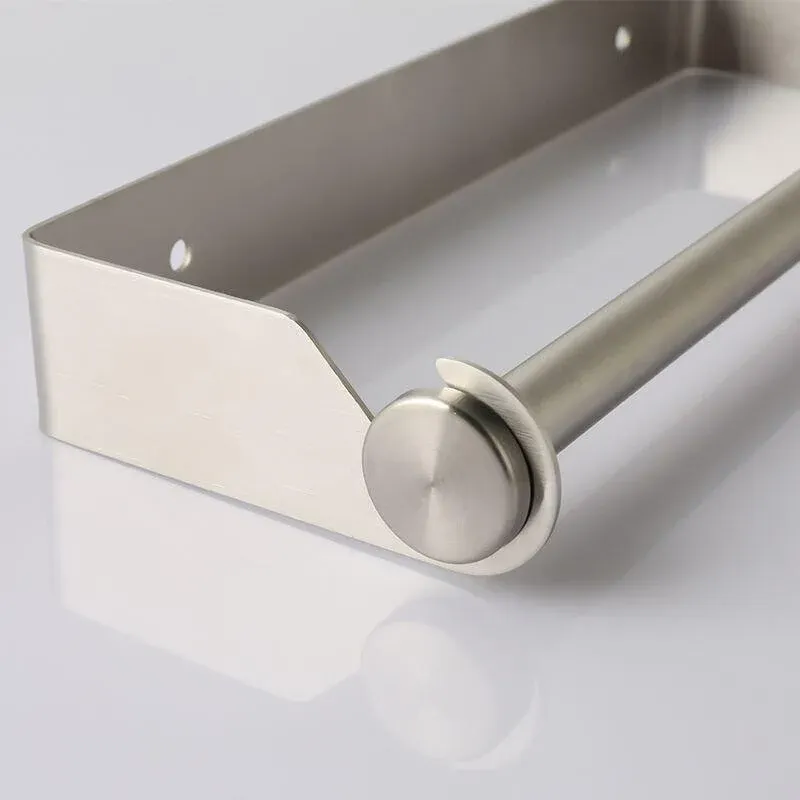Paper Towel Holder Under Cabinet Wall Mount Stainless Steel Rack Kitchen - Silver โ image 6