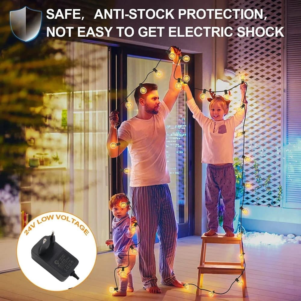 52 LED String Lights Waterproof G40 for Outdoor, 30m — image 2