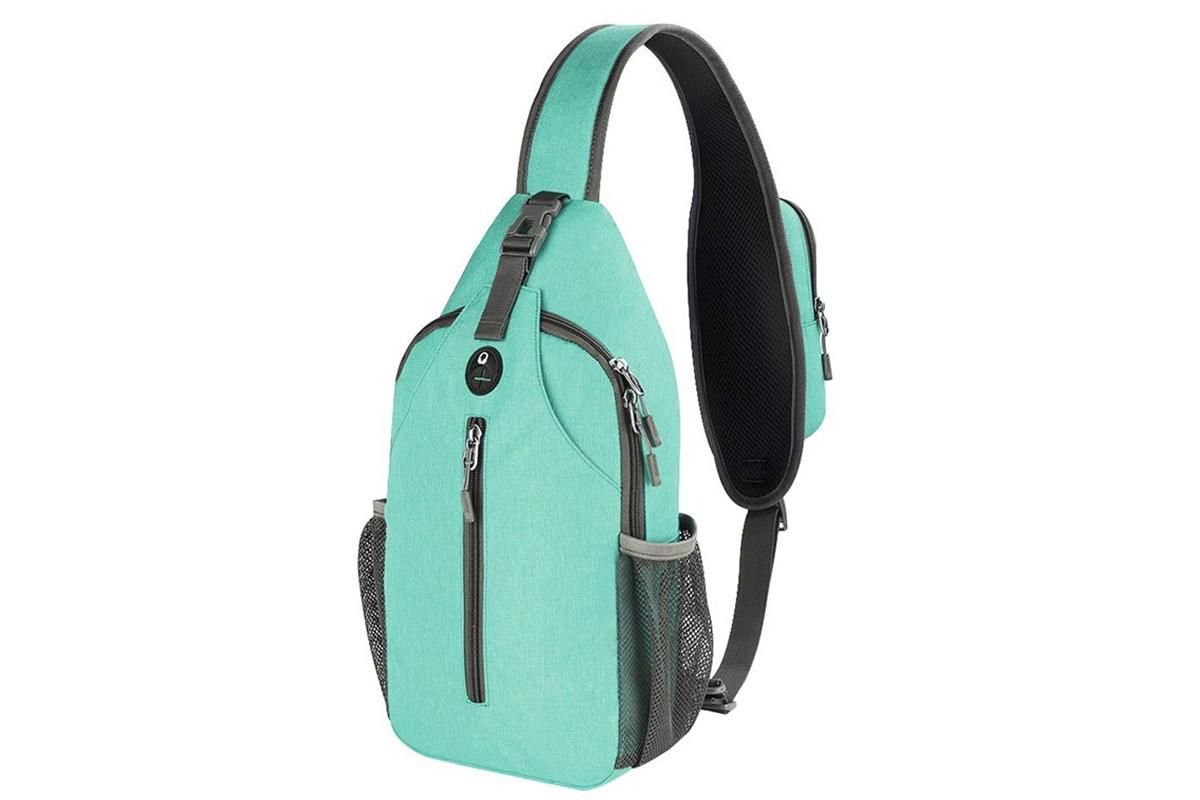 Water Resistant Crossbody Sling Backpack Sling Bag Travel Hiking Chest Bag Daypack - Mint โ image 3