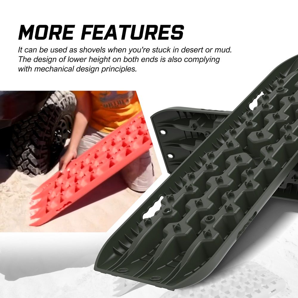 X-BULL Recovery tracks / Sand tracks / Mud tracks / Off Road 4WD 4x4 Car 2pcs Gen 3.0 - Olive โ image 3