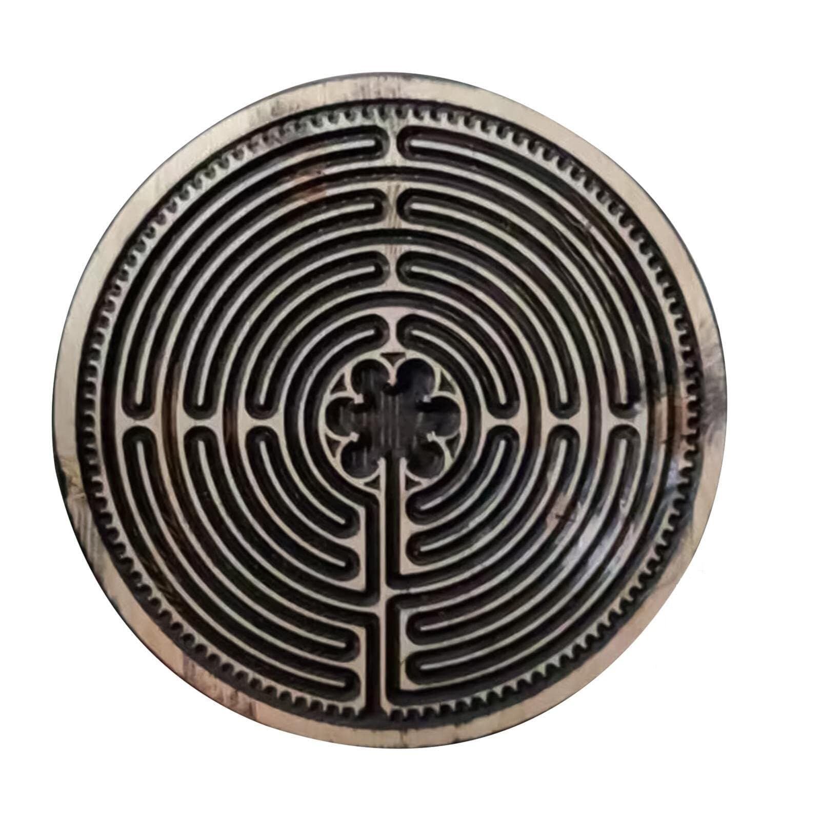 Meditation Finger Labyrinth Meditation- Round Design Handmade Wooden Finger Labyrinth Durable and Portable