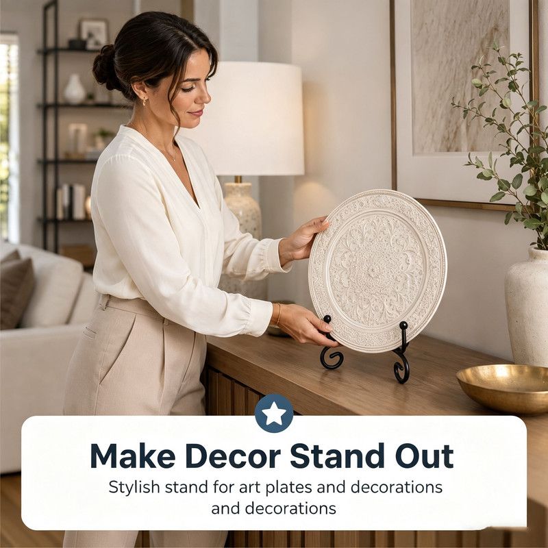 Black Metal Folding Plate Display Stand for Plates, Books and Cookbooks β image 4