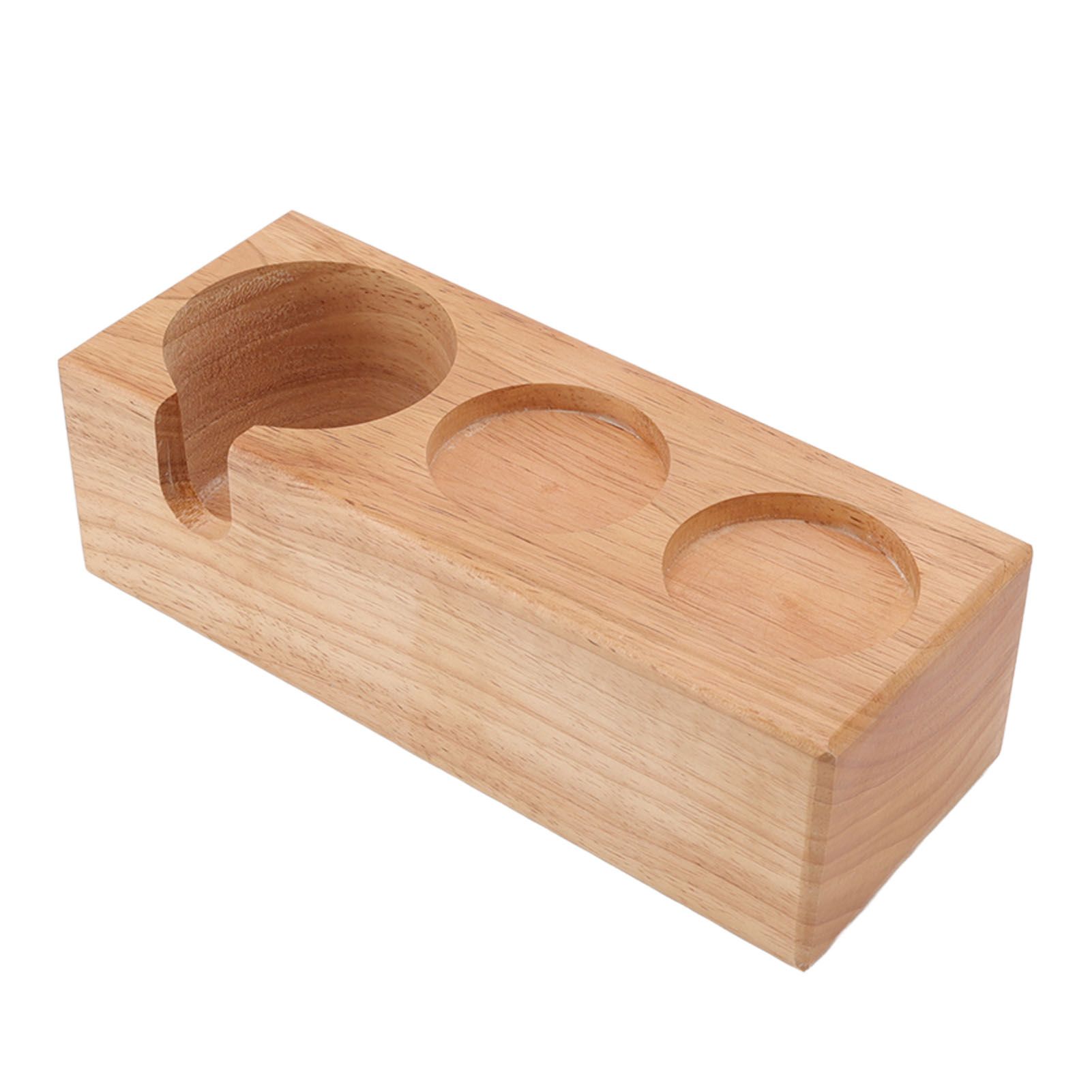 Wooden Coffee Tamper Holder 3 Hole Slip Resistant Coffee Tamping Station for Cafes Home Restaurant Wood Color — image 4