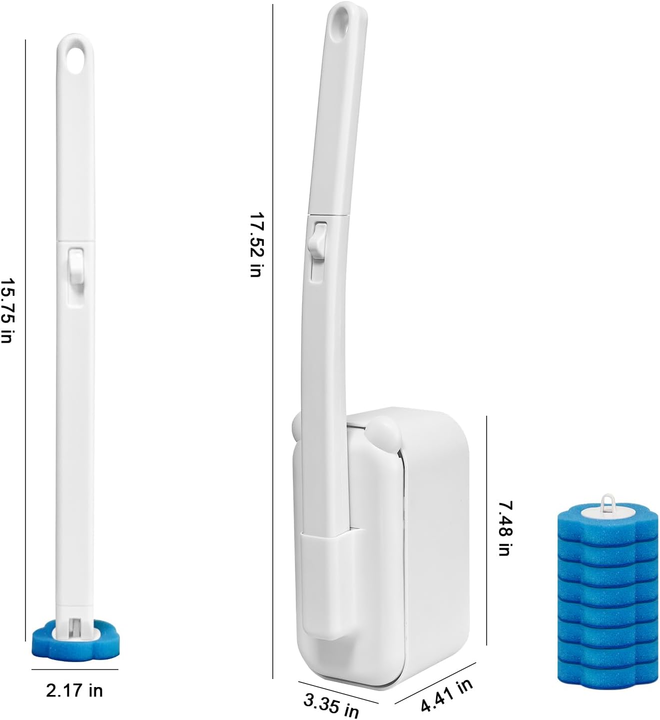 Disposable Toilet Brush with 48 Refills,Toilet Cleaning Supplies,Toilet Wand Brush Starter Kit,Wall Mounted Toilet Bowl Cleaner Brush with Holder for Bathroom — image 2