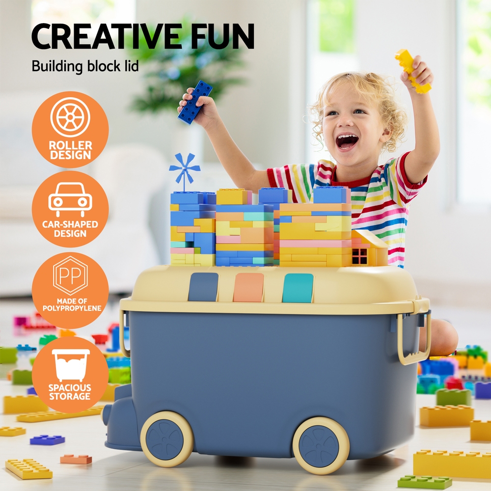 Keezi 3PCS Toy Storage Box Cute Car Toy Container Kids Toys Organiser Snack Boxes โ image 4