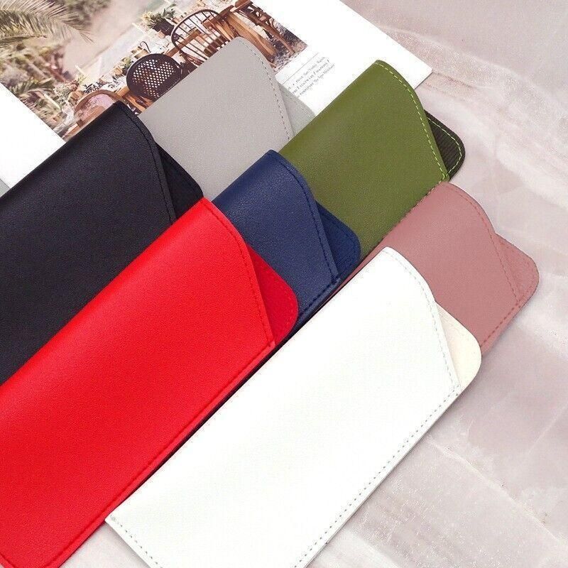 Pu Leather Eyeglass Sunglasses Reading Glasses Case Soft Pouch Bag Pocket - White โ image 5