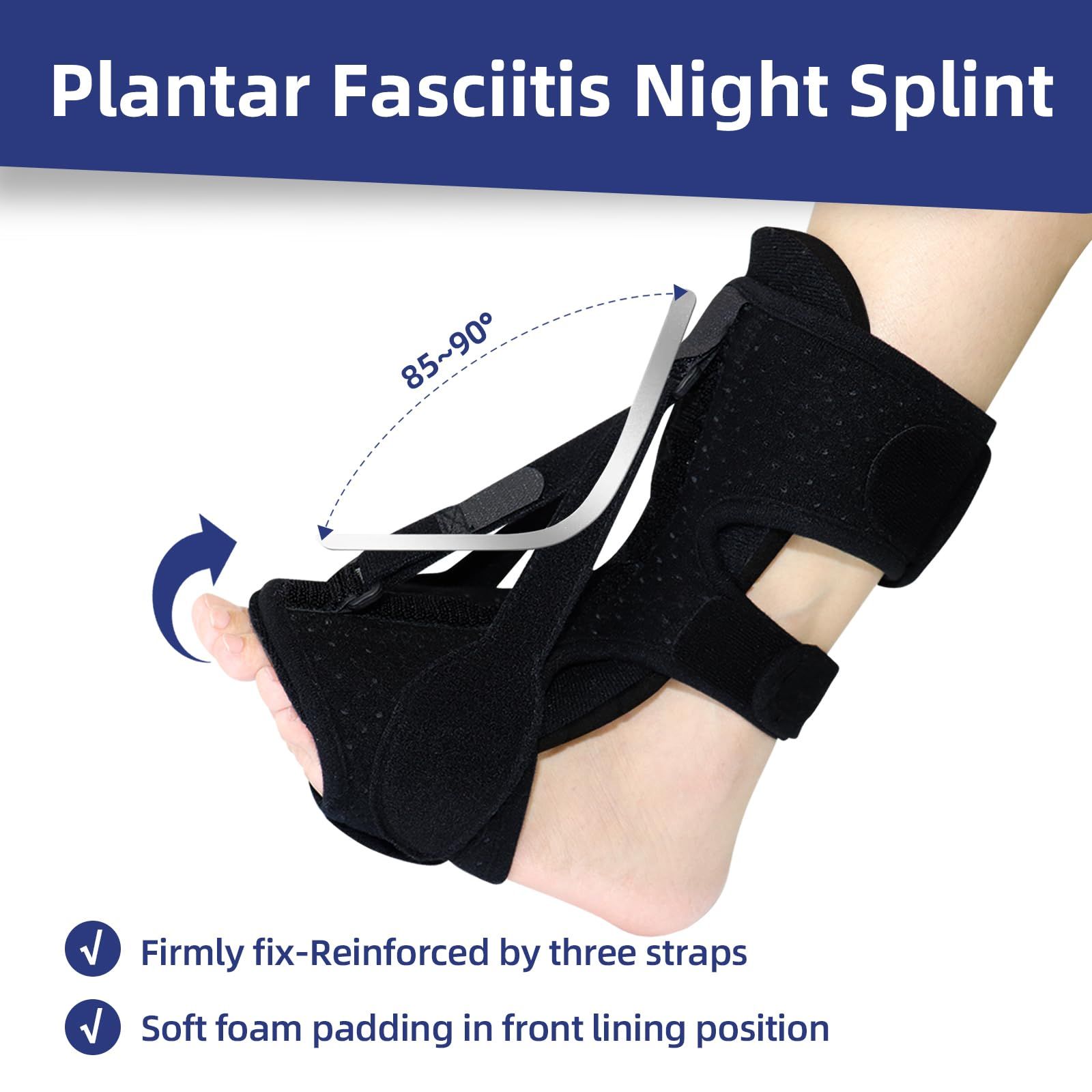 Plantar Fasciitis Relief Night Splint Women, Foot Plantar Fasciitis Brace Achilles Tendonitis Heel Pain Night Splint Support — image 3