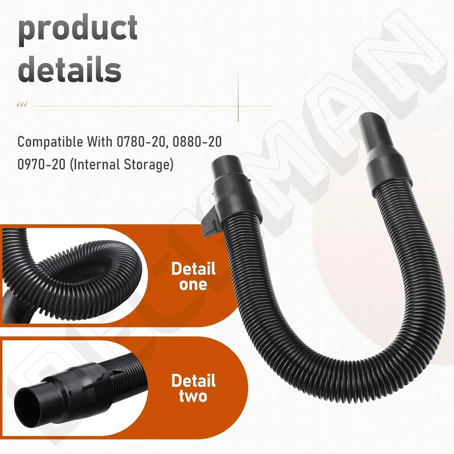 Vacuum Hose Assembly Replacement with Internal Storage Compatible with 18V 28V Wet Dry Vacuums 14 37 0105 Black — image 5