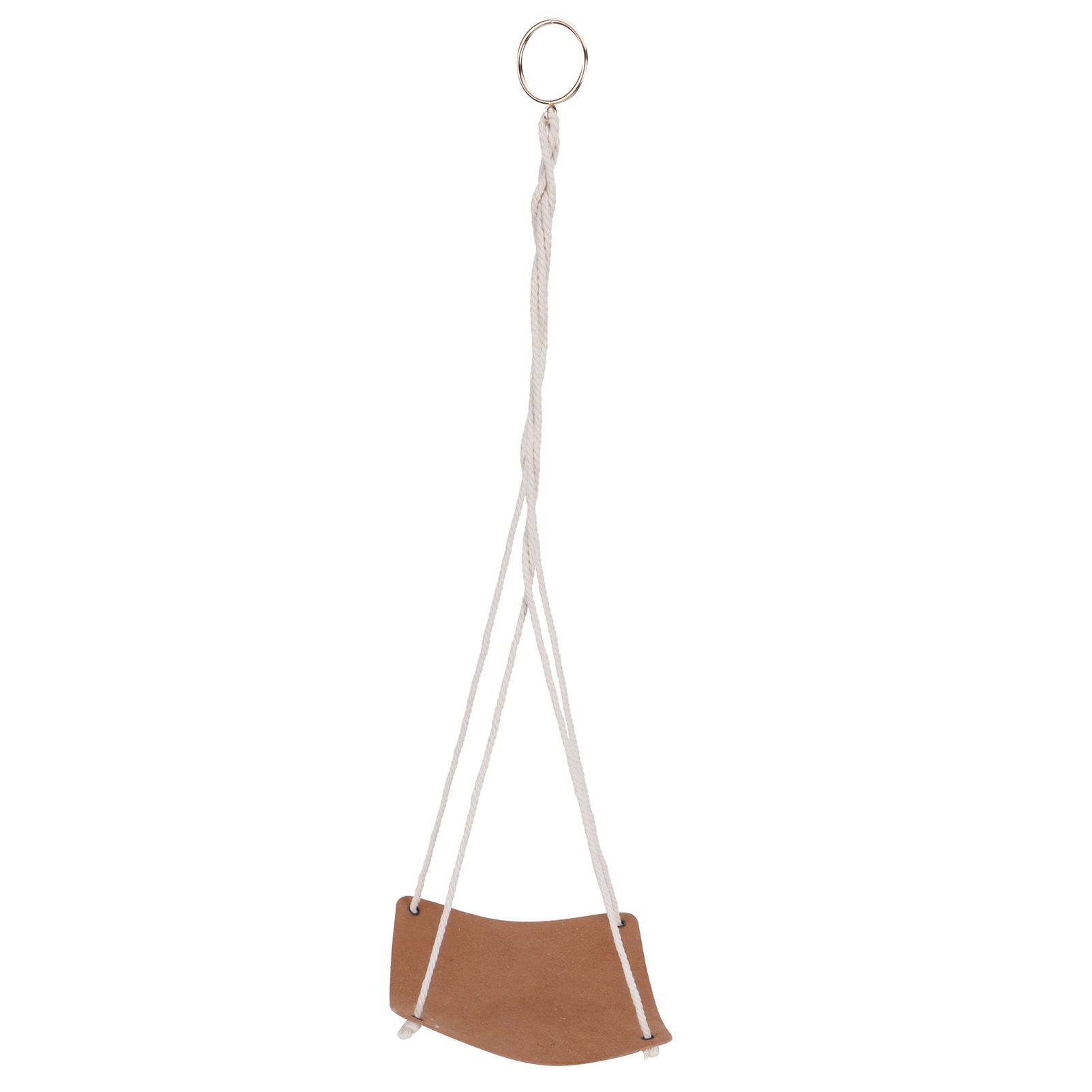 Plant Hanger PU Leather Square Base Cotton Rope Flower Pot Succulent Hanging Holder Garden DecorBrown 20cm — image 4