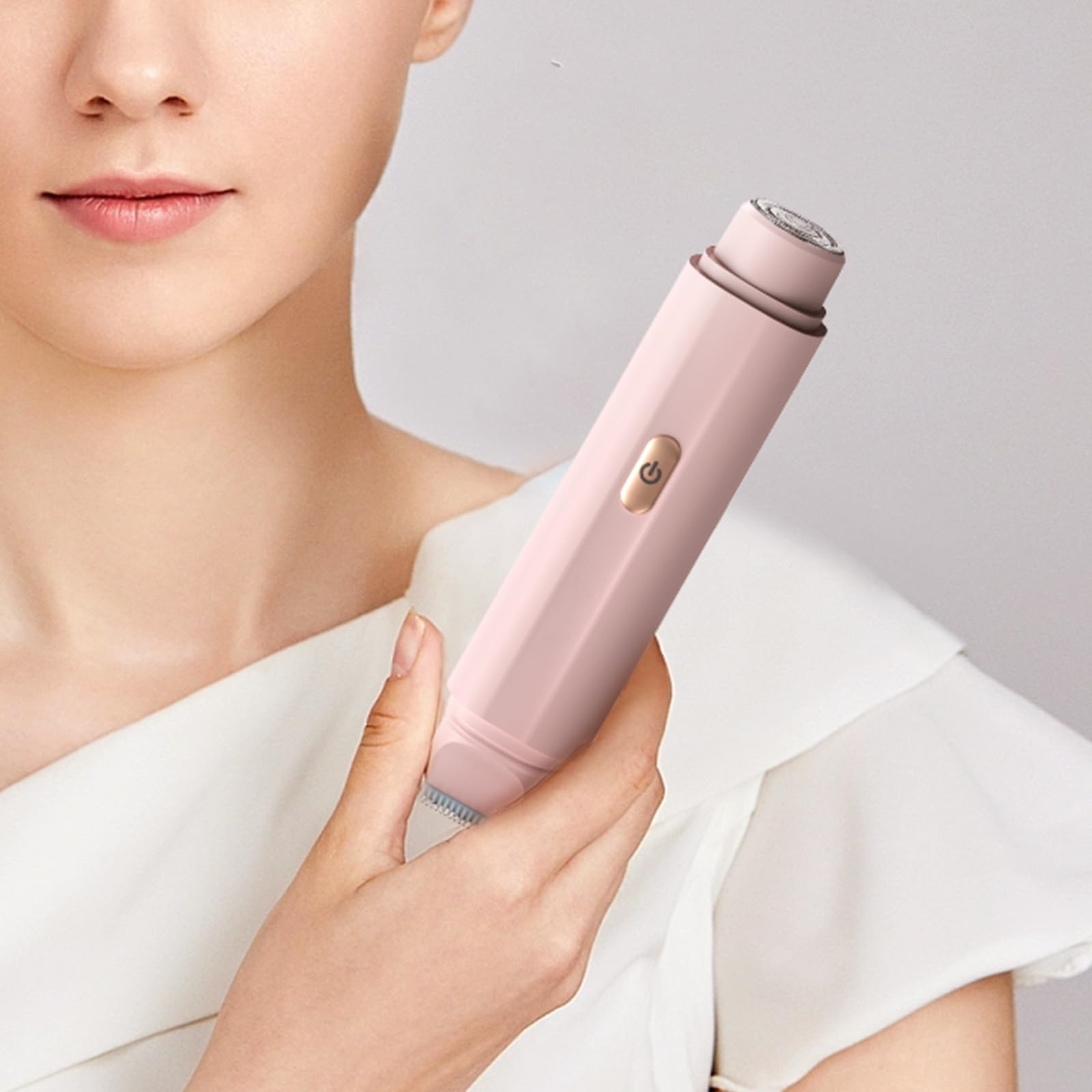 2-in-1 Women's Electric Body Shaver & Facial Trimmer - IPX7 Waterproof, Dual Head with Ceramic Blades, USB Rechargeable(Pink) — image 3