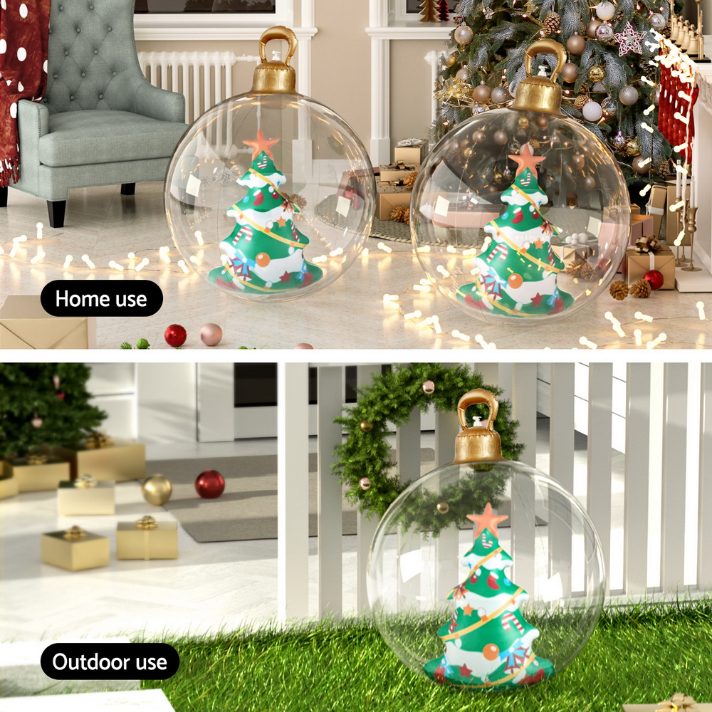 Jingle Jollys Christmas Inflatable Ball 60cm Tree Decoration Giant Bauble Clear — image 5