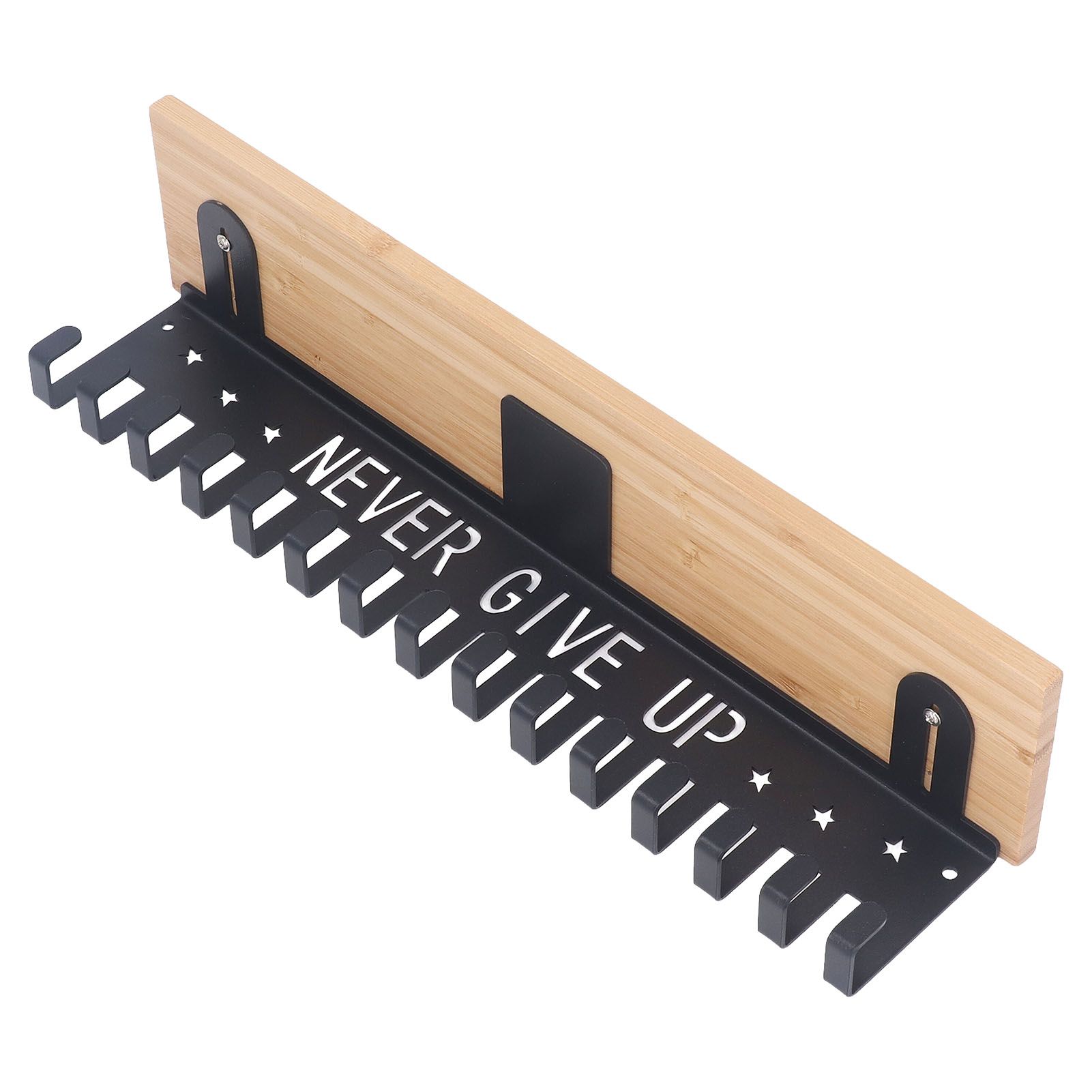 Metal Award Display Trophy Shelf Bamboo Trophy Shelf Metal Wall Mounted Medal Display Hanger โ image 5