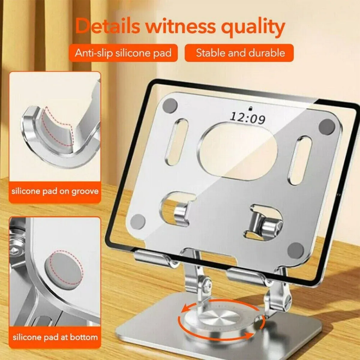 Mobile Phone Tablet Stand 360 Degree Rotating Holder Adjustable Desk Bracket — image 4