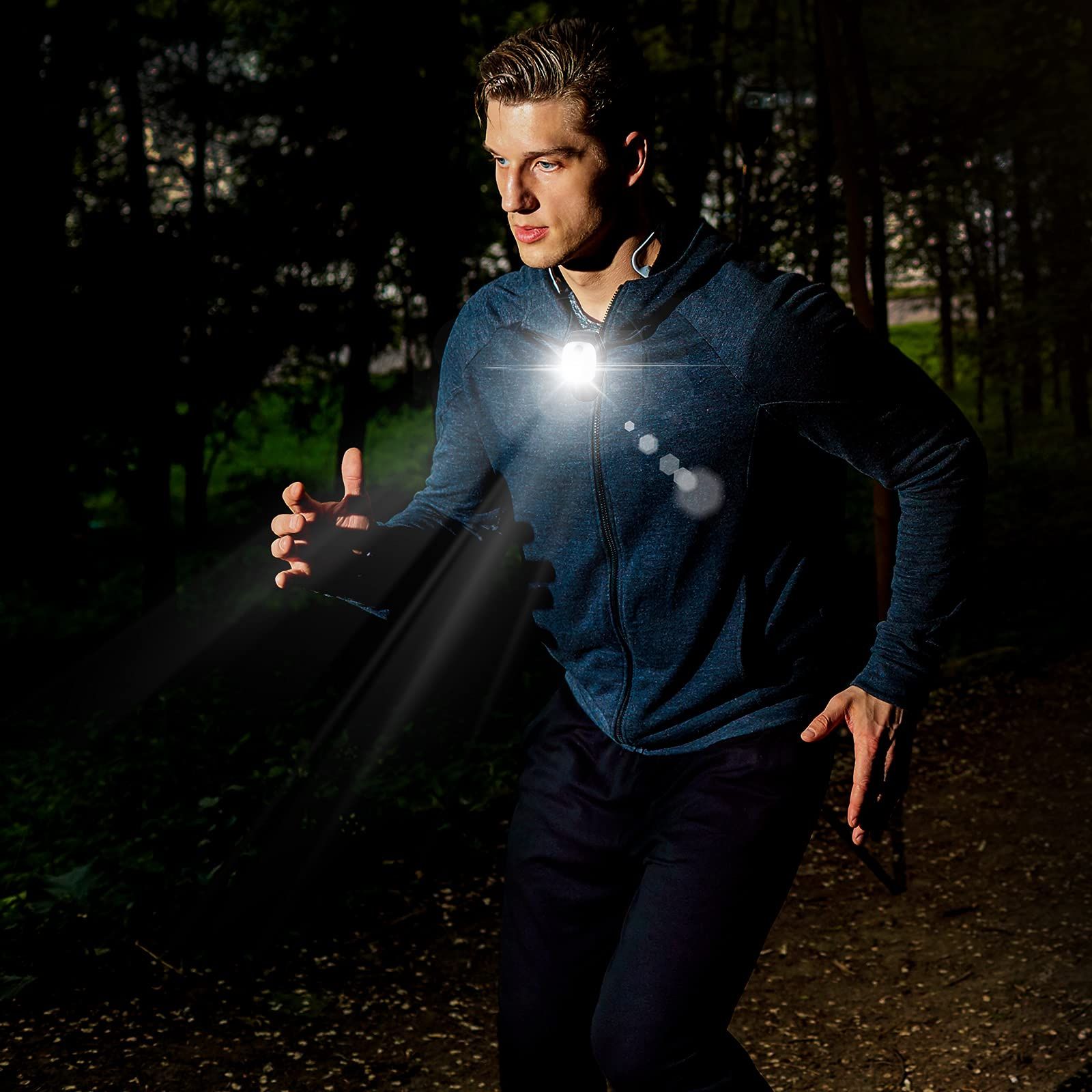 Outdoor Night Clip on Running Lights Reflective USB Rechargeable LED Light Lightweight Running Gear Plastic Safety Light Running — image 2