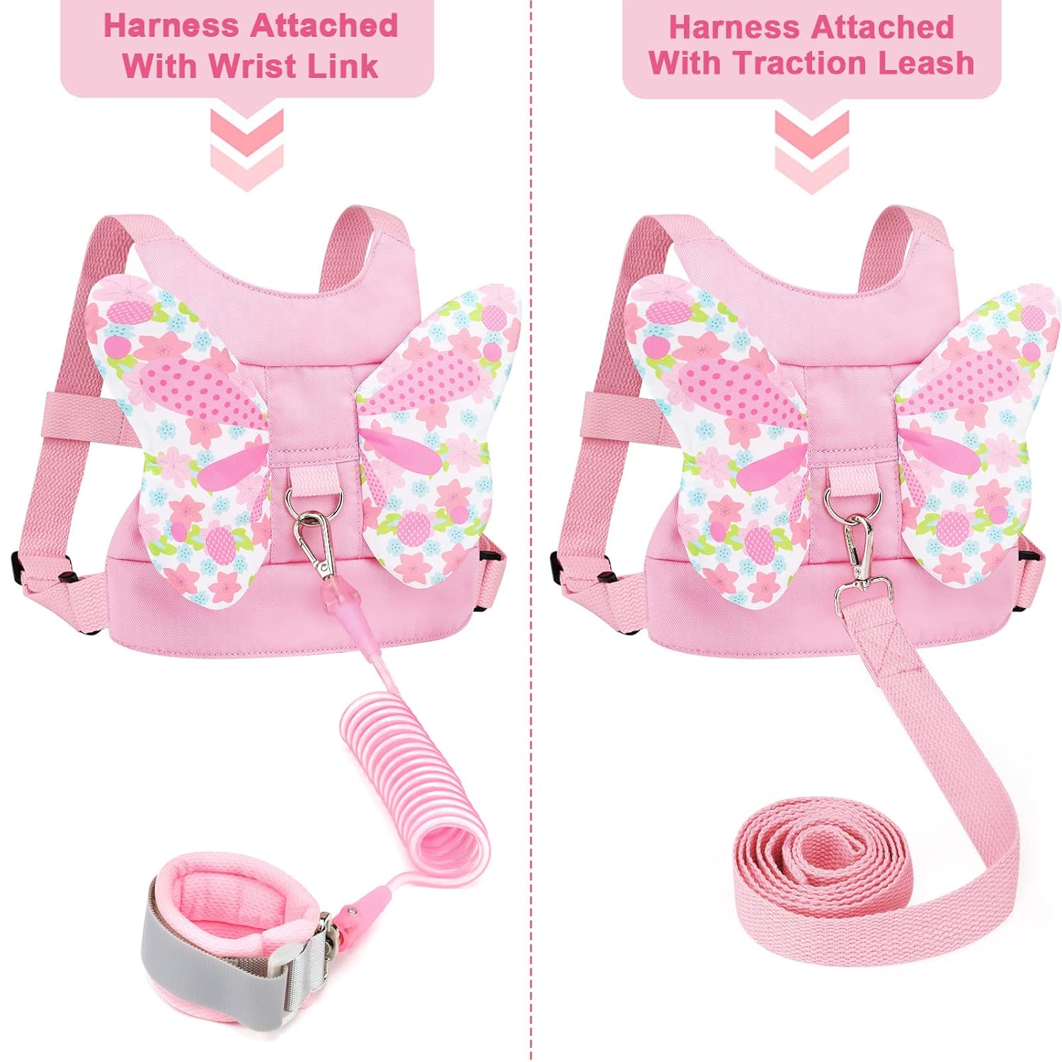 3 in 1 Toddler Harness Leashes + Anti Lost Wrist Link, Kids Harness Children Leash for Girls, Child Anti Lost Leash Baby Cute Harness Belt Strap Hold Kids — image 4