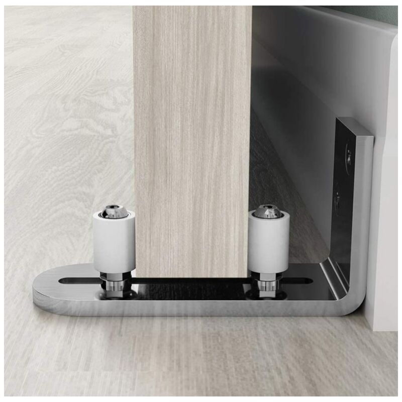 Floor Guide Sliding Door Guide Wall Mount Ball Bearings Guide Silver